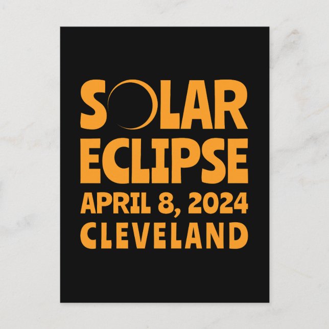 Solar Eclipse 2024 Cleveland Ohio Vykort (Framsida)