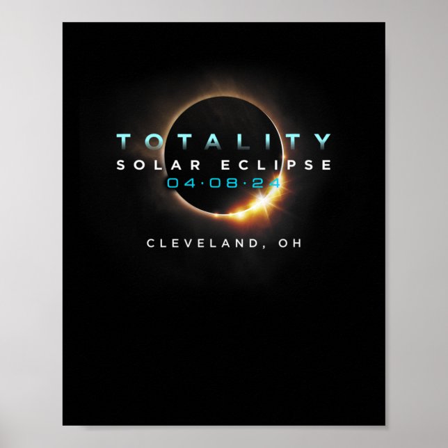 Solar Eclipse 2024 Cleveland Poster (Framsidan)