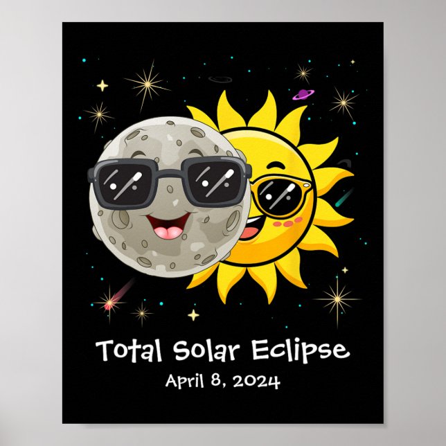Solar Eclipse 2024 Cute Solar Eclipse Kids Boys Gi Poster (Framsidan)