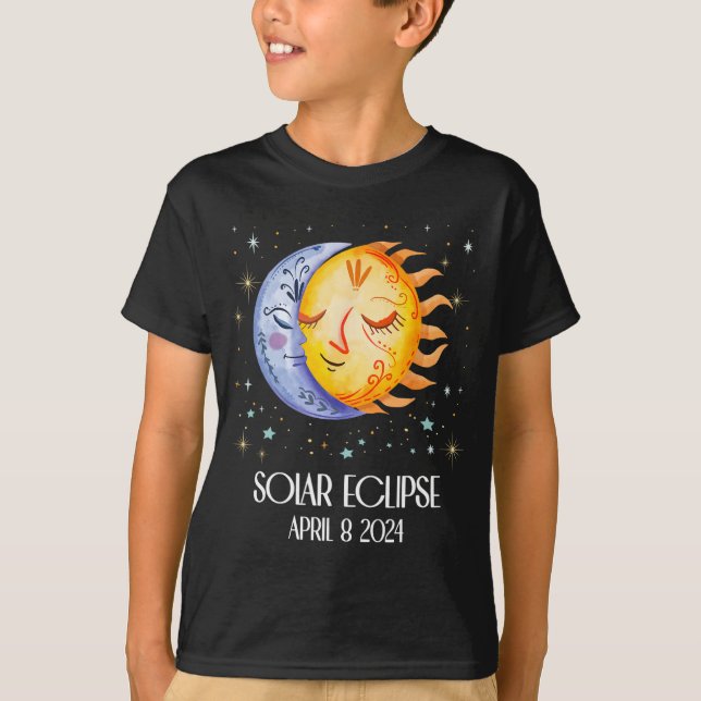 Solar Eclipse 2024 Cute Solar Eclipse Kids Boys Gi T Shirt (Framsida)
