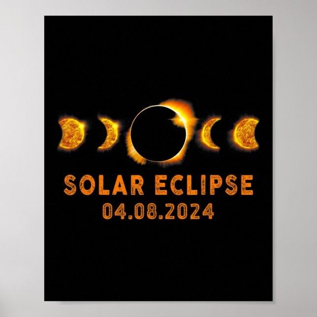 Solar Eclipse 2024 Cute Solar Eclipse Kids Småbarn Poster (Framsidan)