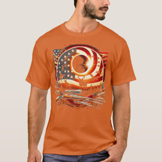 Solar Eclipse 2024 Design Hunting och Amerika T Shirt