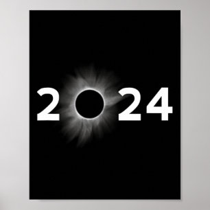 Solar Eclipse 2024 enkel total Eclipse Poster