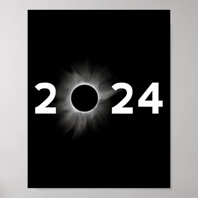 Solar Eclipse 2024 enkel total Eclipse Poster (Framsidan)