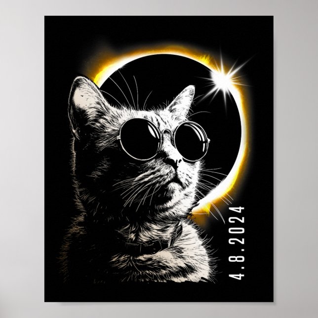 Solar Eclipse 2024 Glass April 8 Manar Kvinnor Poster (Framsidan)