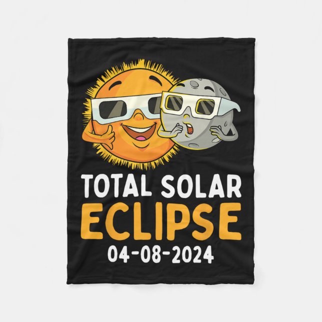Solar Eclipse 2024 Glass Roligt Sol Måne Kids Fleecefilt (Framsidan)