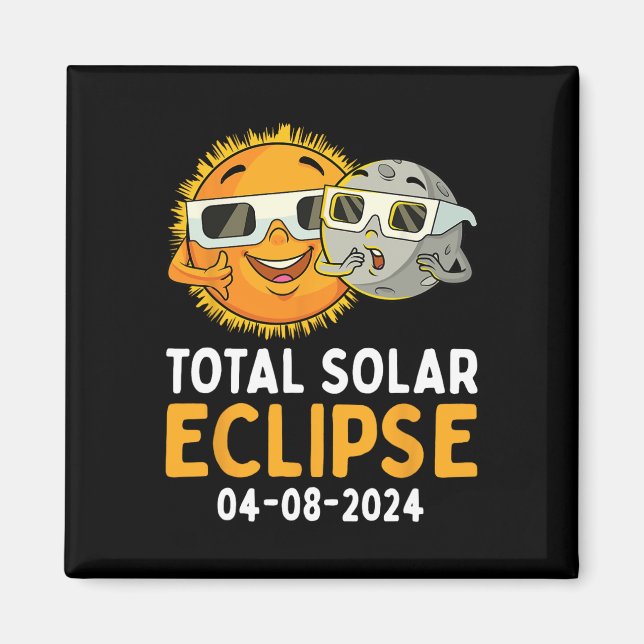 Solar Eclipse 2024 Glass Roligt Sol Måne Kids Magnet (Framsidan)