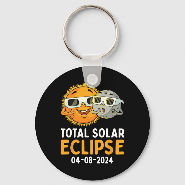 Solar Eclipse 2024 Glass Roligt Sol Måne Kids Nyckelring (Framsida)