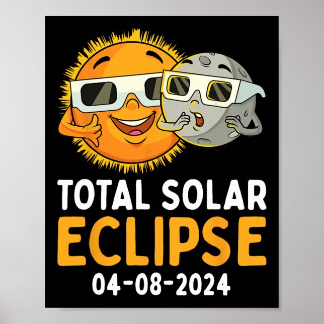 Solar Eclipse 2024 Glass Roligt Sol Måne Kids Poster (Framsidan)
