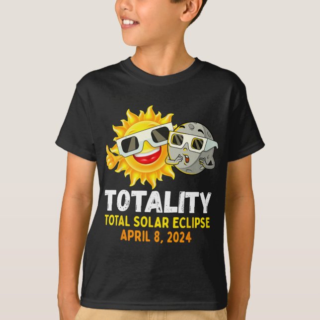 Solar Eclipse 2024 Gles Funny Sol Måne Kids Boys T Shirt (Framsida)