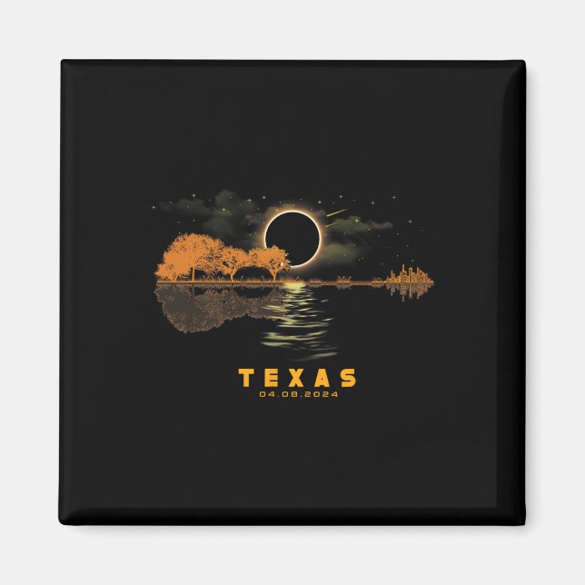 Solar Eclipse 2024 Guitar 04.08.24 Totality Texas Magnet (Framsidan)