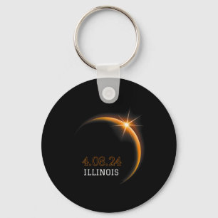 Solar Eclipse 2024 Illinois Totality Vår 4.08.2 Nyckelring