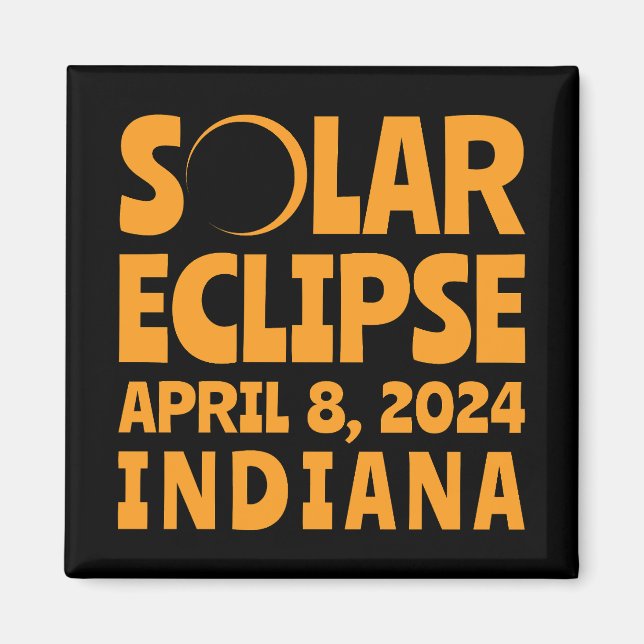 Solar Eclipse 2024 Indiana Magnet (Framsidan)