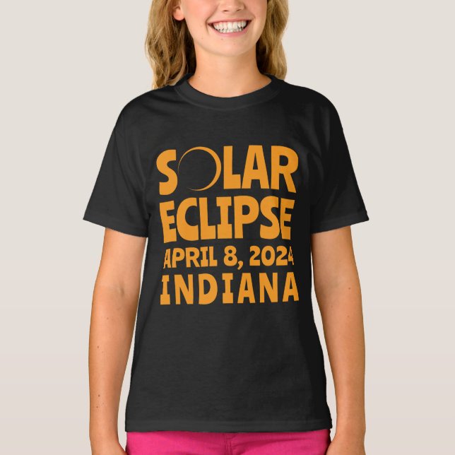 Solar Eclipse 2024 Indiana T Shirt (Framsida)