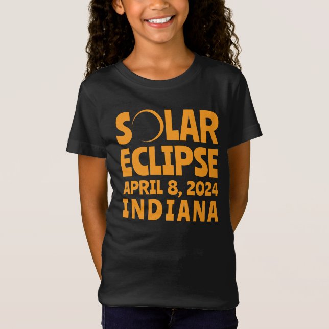 Solar Eclipse 2024 Indiana T Shirt (Framsida)