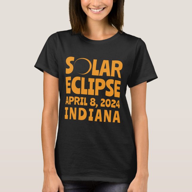 Solar Eclipse 2024 Indiana T Shirt (Framsida)