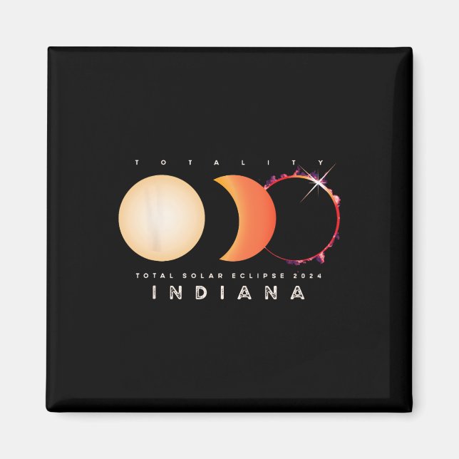 Solar Eclipse 2024 Indiana Total Eclipse America G Magnet (Framsidan)