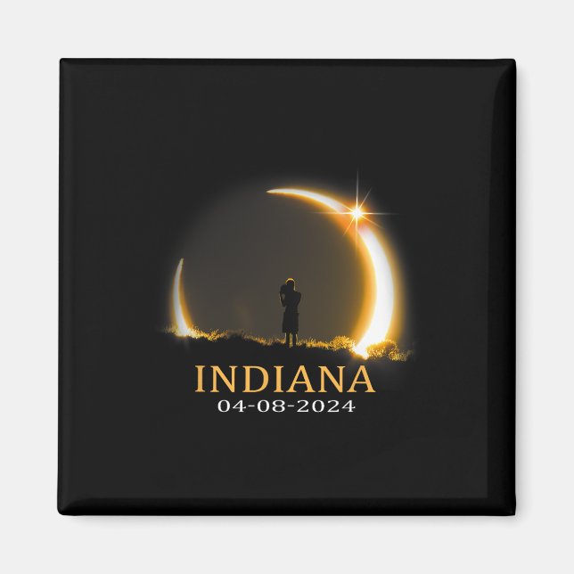 Solar Eclipse 2024 Indiana Total Solar Eclipse Magnet (Framsidan)