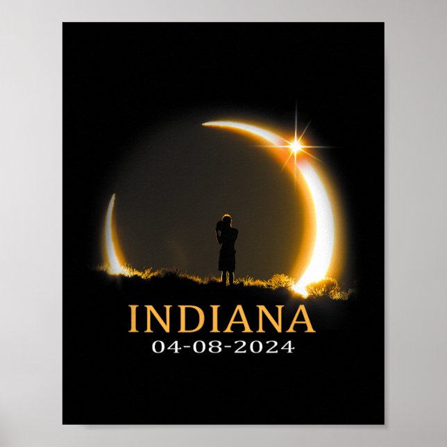 Solar Eclipse 2024 Indiana Total Solar Eclipse Poster (Framsidan)