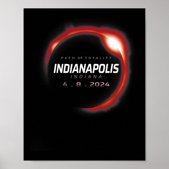 Solar Eclipse 2024 Indianapolis Indiana 8.20 Poster (Framsidan)