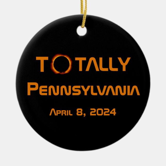 Solar Eclipse 2024 Julgransprydnad Keramik (Framsidan)