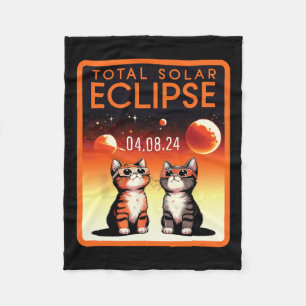 Solar Eclipse 2024, katt, totalt solarium 4.08.2 Fleecefilt