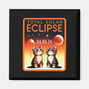 Solar Eclipse 2024, katt, totalt solarium 4.08.2 Magnet