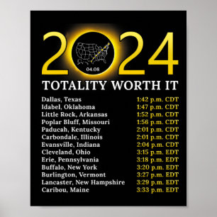 Solar Eclipse 2024 Lustigt Totality Värde totalt U Poster