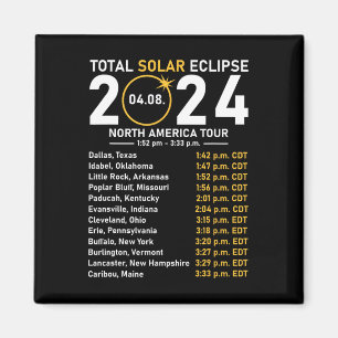 Solar Eclipse 2024 North America Tour State Sumi Magnet
