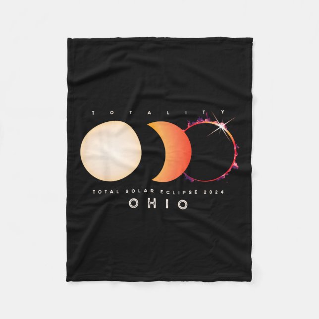 Solar Eclipse 2024 Ohio Total Eclipse America Grap Fleecefilt (Framsidan)