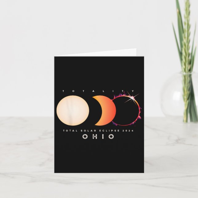 Solar Eclipse 2024 Ohio Total Eclipse America Grap Kort (Framsida)