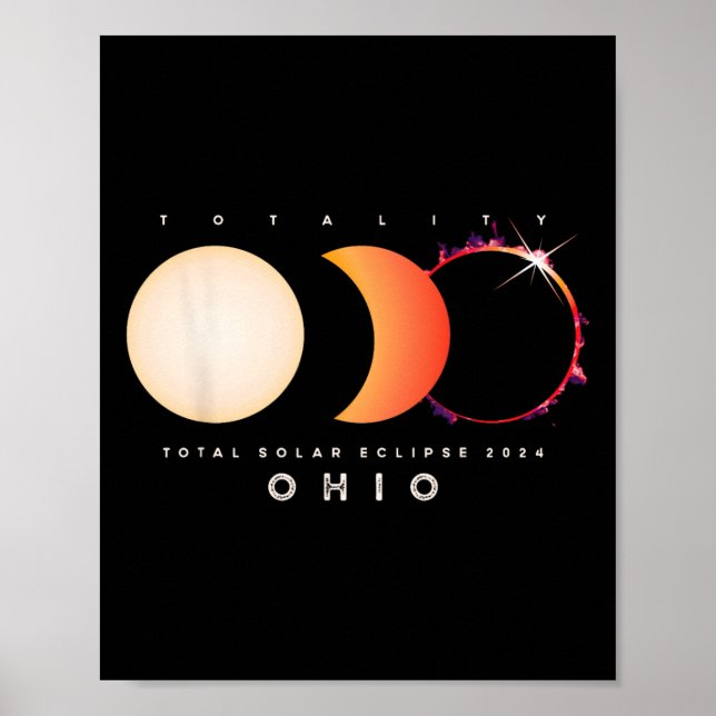 Solar Eclipse 2024 Ohio Total Eclipse America Grap Poster (Framsidan)