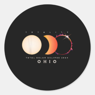 Solar Eclipse 2024 Ohio Total Eclipse America Grap Runt Klistermärke