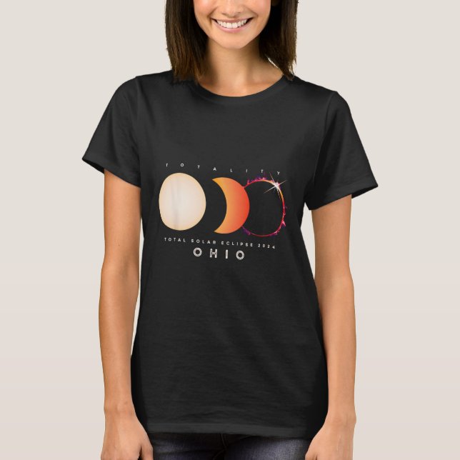Solar Eclipse 2024 Ohio Total Eclipse America Grap T Shirt (Framsida)