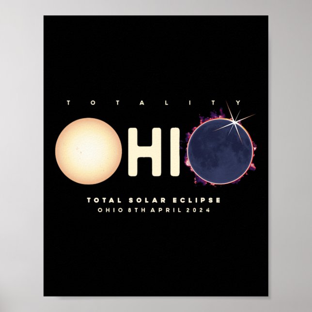 Solar Eclipse 2024 Ohio Total Eclipse Astronomy Gr Poster (Framsidan)