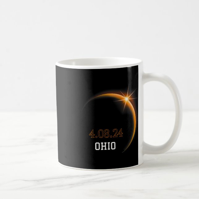 Solar Eclipse 2024 Ohio Totality Vår 4.08.24 Kaffemugg (Höger)
