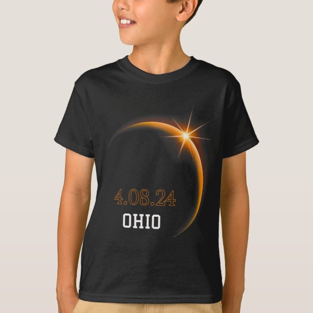 Solar Eclipse 2024 Ohio Totality Vår 4.08.24 T Shirt (Framsida)