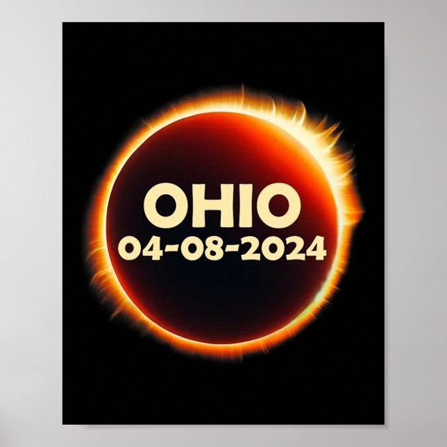 Solar Eclipse 2024 Ohio totalt Poster (Framsidan)