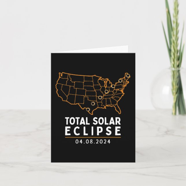 Solar Eclipse 2024 Party Amerika totalt USA Kort (Framsida)