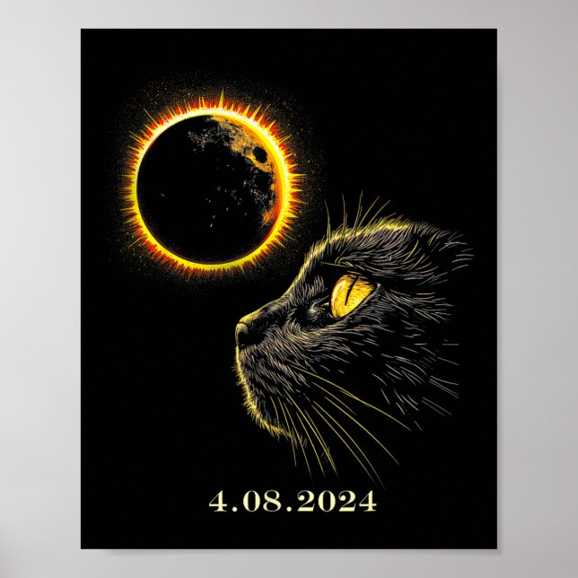 Solar Eclipse 2024 Shirt Total Eclipse 8 april 2 Poster (Framsidan)