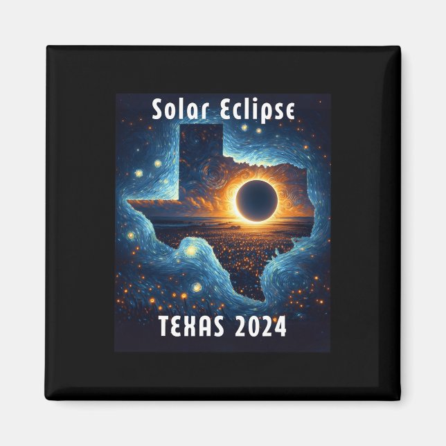 Solar Eclipse 2024 Starry Night Magnet (Framsidan)