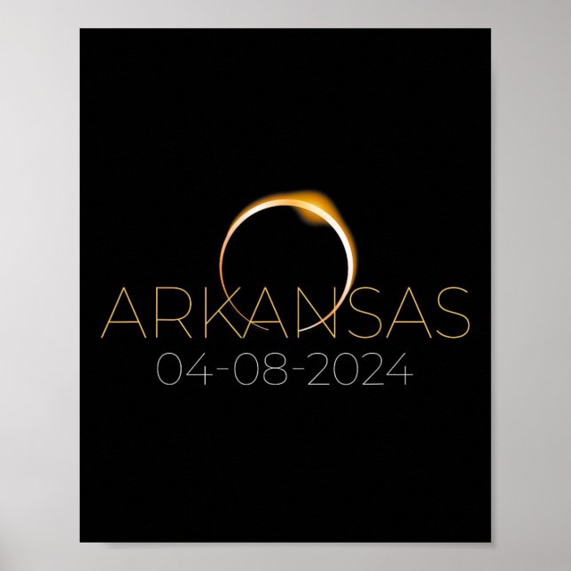 Solar Eclipse 2024 State Arkansas Total Solar Ecli Poster (Framsidan)