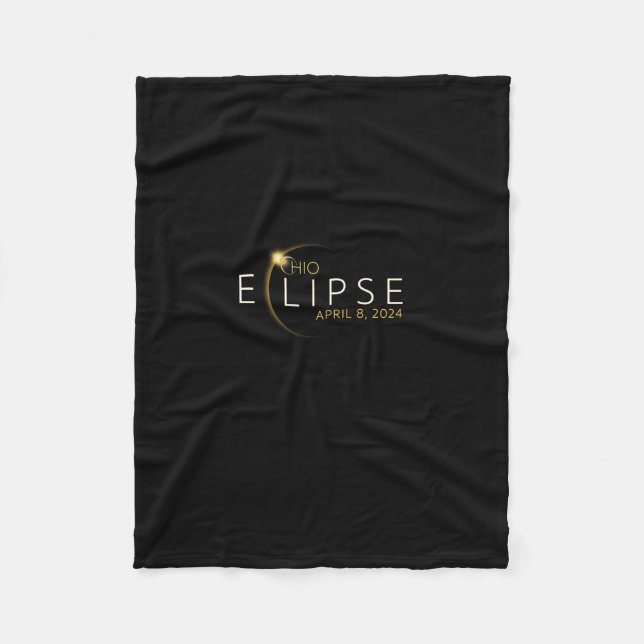Solar Eclipse 2024 State Ohio Total Solar Eclipse Fleecefilt (Framsidan)