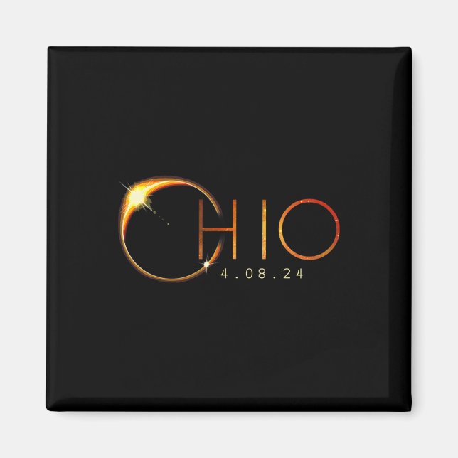 Solar Eclipse 2024 State Ohio Total Solar Eclipse Magnet (Framsidan)