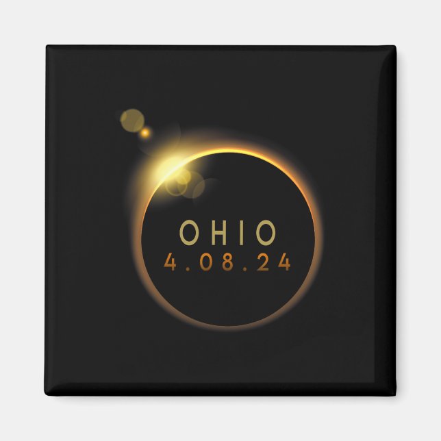 Solar Eclipse 2024 State Ohio Total Solar Eclipse Magnet (Framsidan)