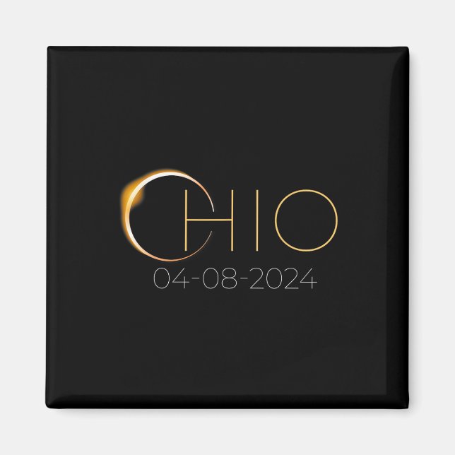 Solar Eclipse 2024 State Ohio Total Solar Eclipse Magnet (Framsidan)
