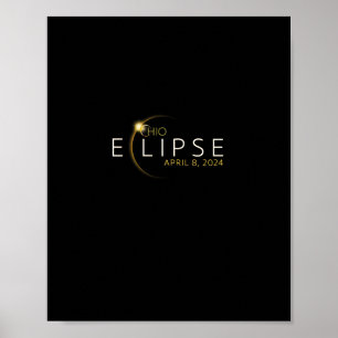 Solar Eclipse 2024 State Ohio Total Solar Eclipse Poster