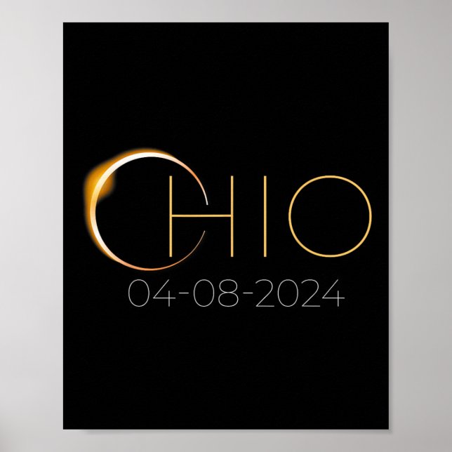 Solar Eclipse 2024 State Ohio Total Solar Eclipse Poster (Framsidan)