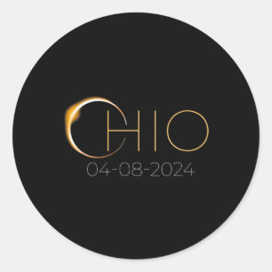 Solar Eclipse 2024 State Ohio Total Solar Eclipse Runt Klistermärke