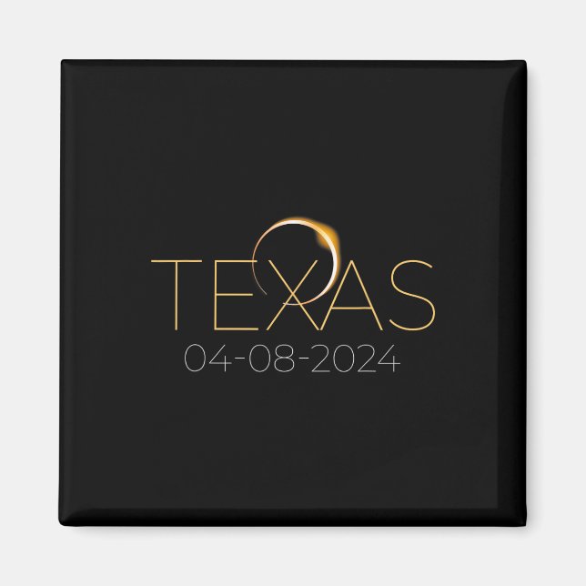Solar Eclipse 2024 State Texas Total Solar Eclipse Magnet (Framsidan)